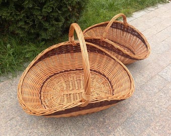 籐の入れ子式バスケット：蝶番付きボヘミアン風ファームハウス