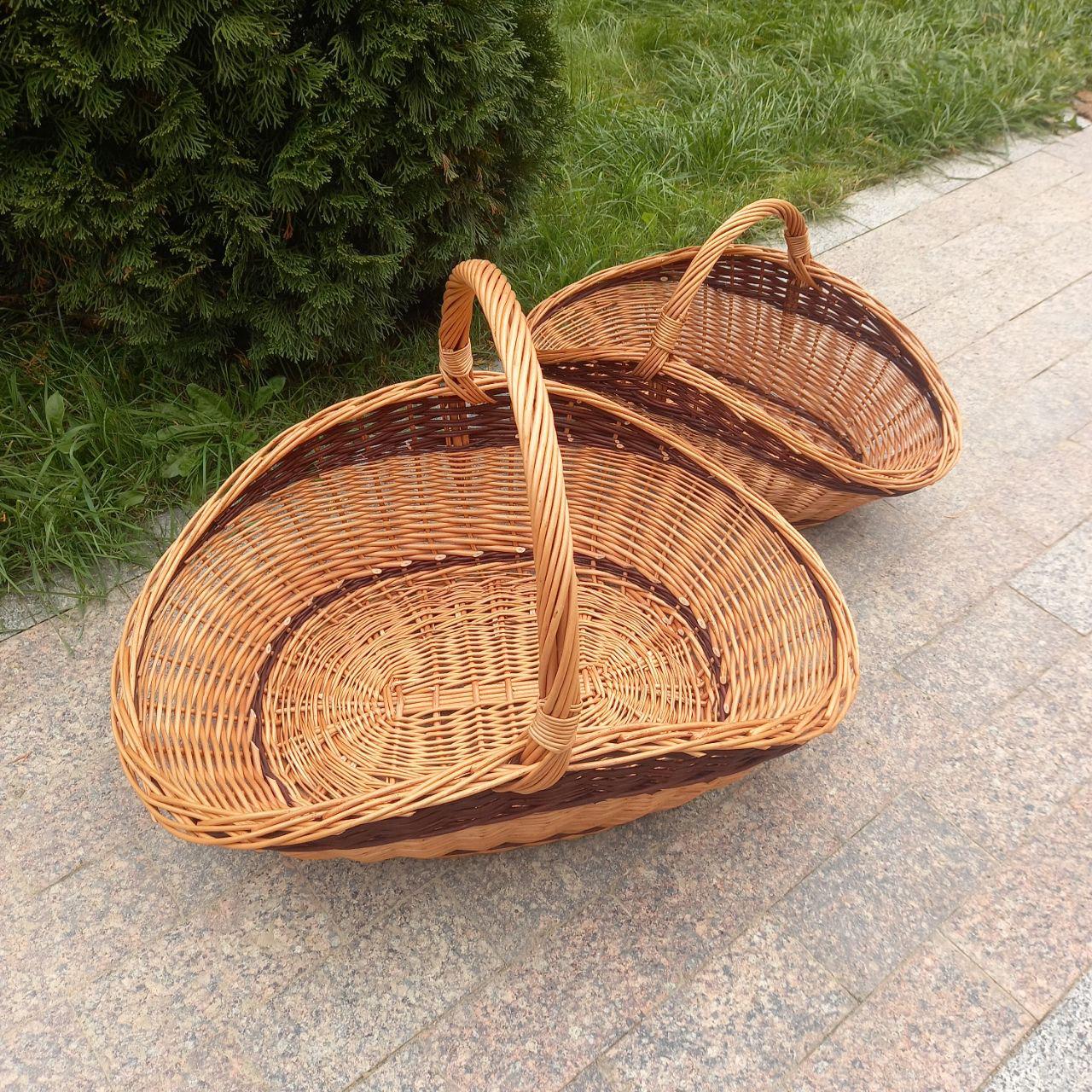 Grand Panier De Pêche Français En Osier - Creel Vintage Fait Main - 37x30x25cm