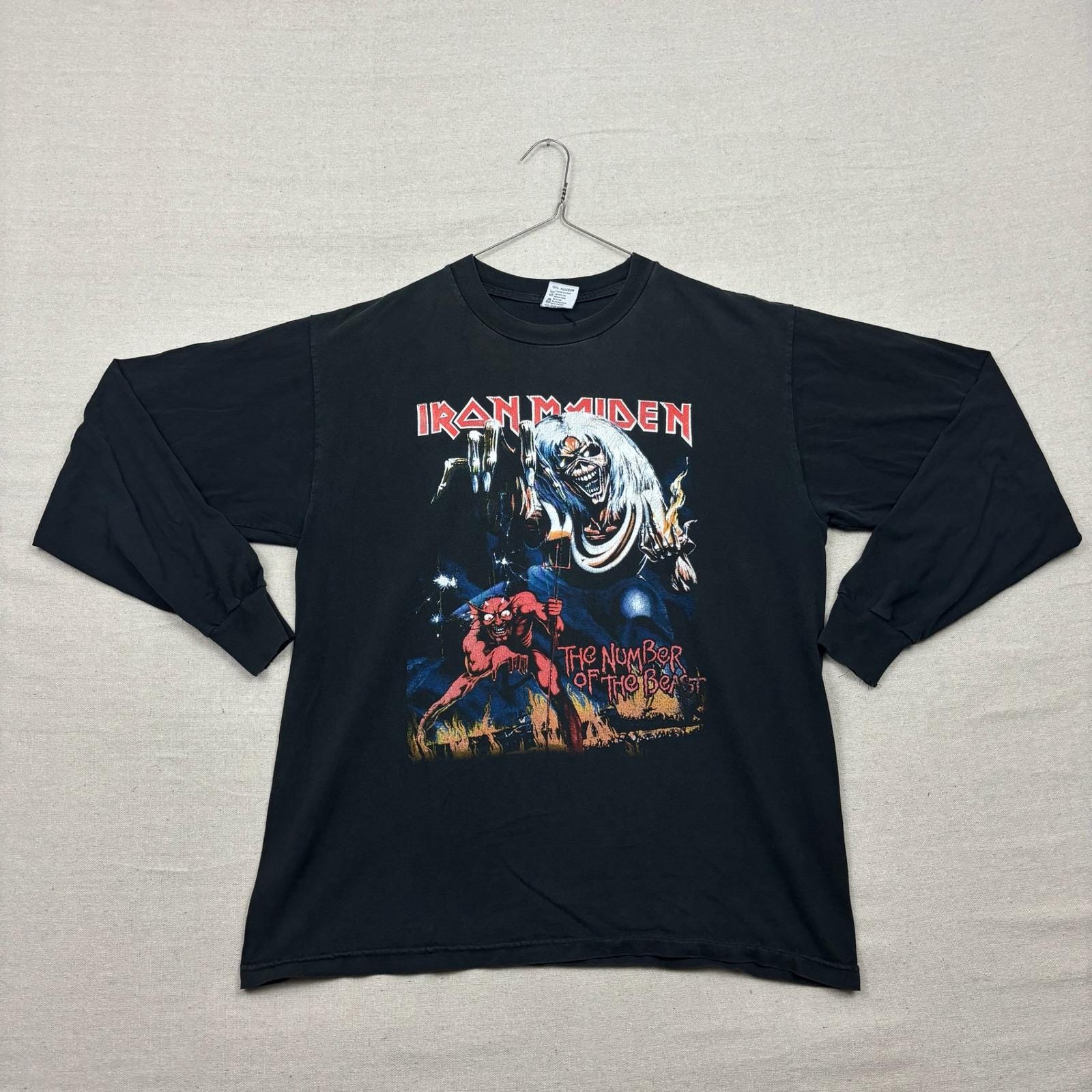 Iron Maiden the Number of the Beast Long Sleeve T Shirt Black