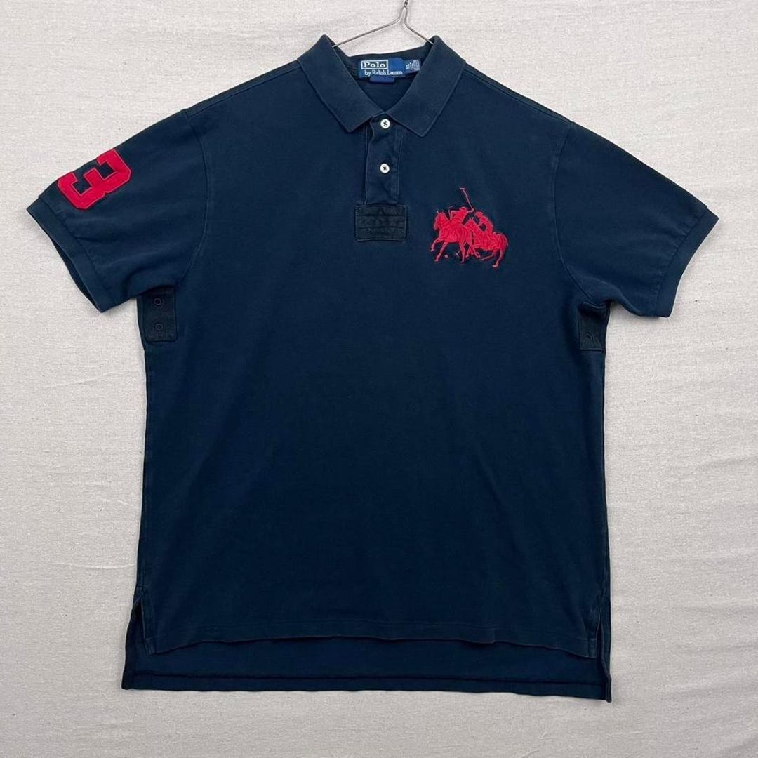 ポロ ラルフローレン ビッグポニー #3 刺繍入り ブラック ポロシャツ