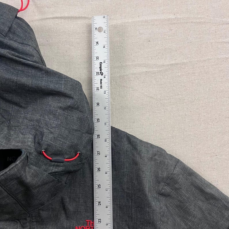 The North Face HyVent Ski Jacket Men Large Charcoal Grey Hooded Waterproof Shell image 12