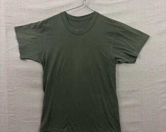 Unbranded T-Shirt Mens Small Olive Green Vintage Single Stitch Army Distressed