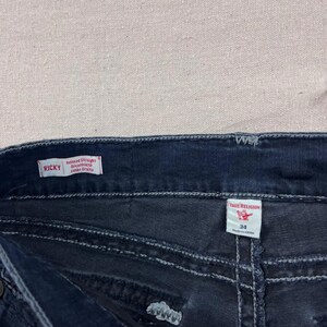 True Religion Ricky Relaxed Straight Jeans Mens 34 Dark Indigo Super T Stitch image 5