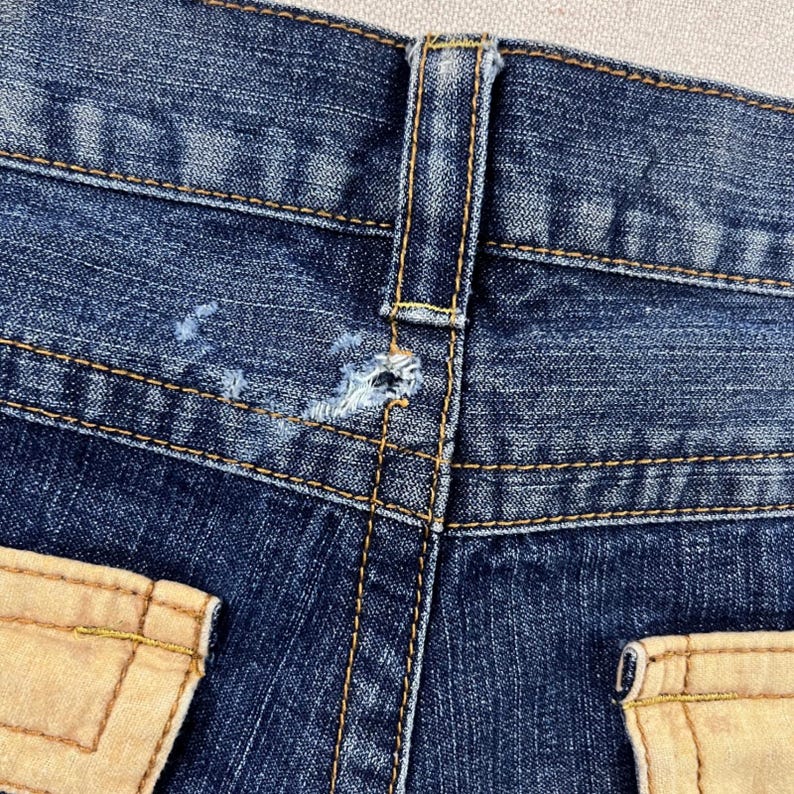 True Religion Billy Super T Jeans Mens 38 Blue Dark Wash Corduroy Flap Pockets image 11