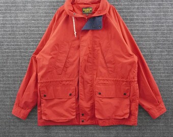 Vintage 90s OshKosh Bgosh Field Jacket Mens XL Red Utility Cargo Pocket