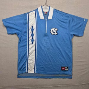 Vintage Nike UNC Tar Heels Basketball Jersey Shirt XXL Light Blue Quarter Zip image 1
