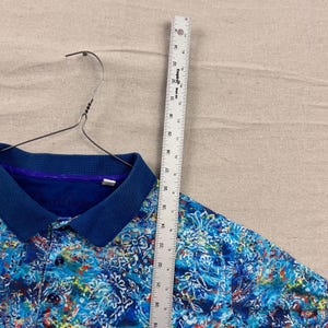 Robert Graham Polo Shirt Mens XL Blue Abstract Paisley Print Short Sleeve Cotton image 7