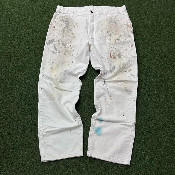 Vintage White Paint Splatter Pants - Etsy