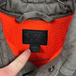 Filson gevoerd jack heren M licht olijfgroen canvas fleece gevoerd overhemdjack afbeelding 4
