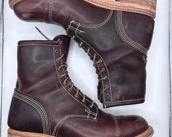 VTG Timberland Boot Company Coulter Cap Toe Stövlar Herr Bruna Läder Tillverkade i USA