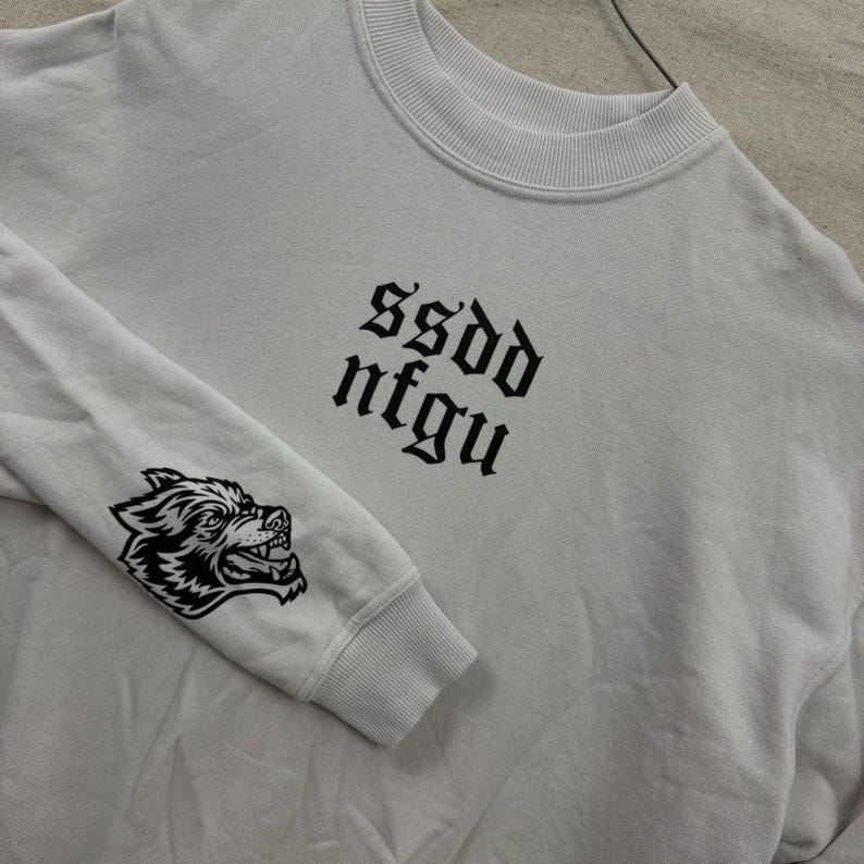 Darc Sport Rundhals-Sweatshirt für Unisex XS Off-White NFGU Wolf Grafik Bild 1
