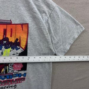 Vintage Houston Raceway Park NHRA Drag Racing-skjorta Herr XL Grå 90-tal Tillverkad i USA bild 4
