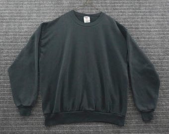 Vintage 90s Jerzees Crewneck Sweatshirt Mens XL Gray Blank Made in USA