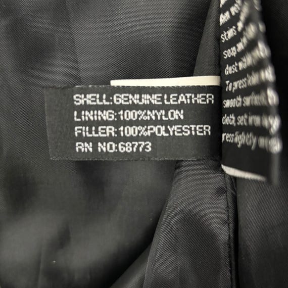 Explorer Leather Patchwork Bomber Jacket Black Me… - image 6