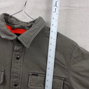 Filson gevoerd jack heren M licht olijfgroen canvas fleece gevoerd overhemdjack afbeelding 11