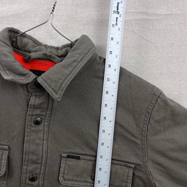 Filson gevoerd jack heren M licht olijfgroen canvas fleece gevoerd overhemdjack afbeelding 11