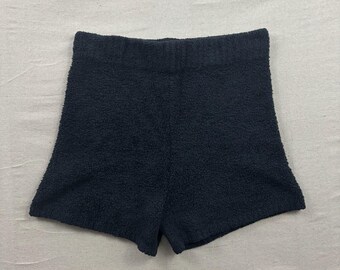 Skims Teddy Bär Gemütliche Stricken Kurze Damen 4X / 5X Onyx Schwarz Boucle Hohe Taille