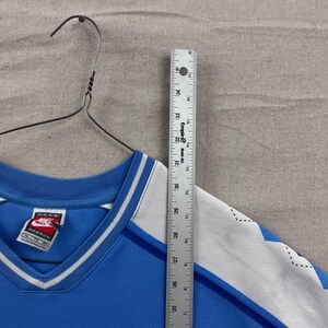 Vintage 90s Nike UNC Tar Heels Jersey Shirt Mens XL Blue White Argyle V-Neck image 10