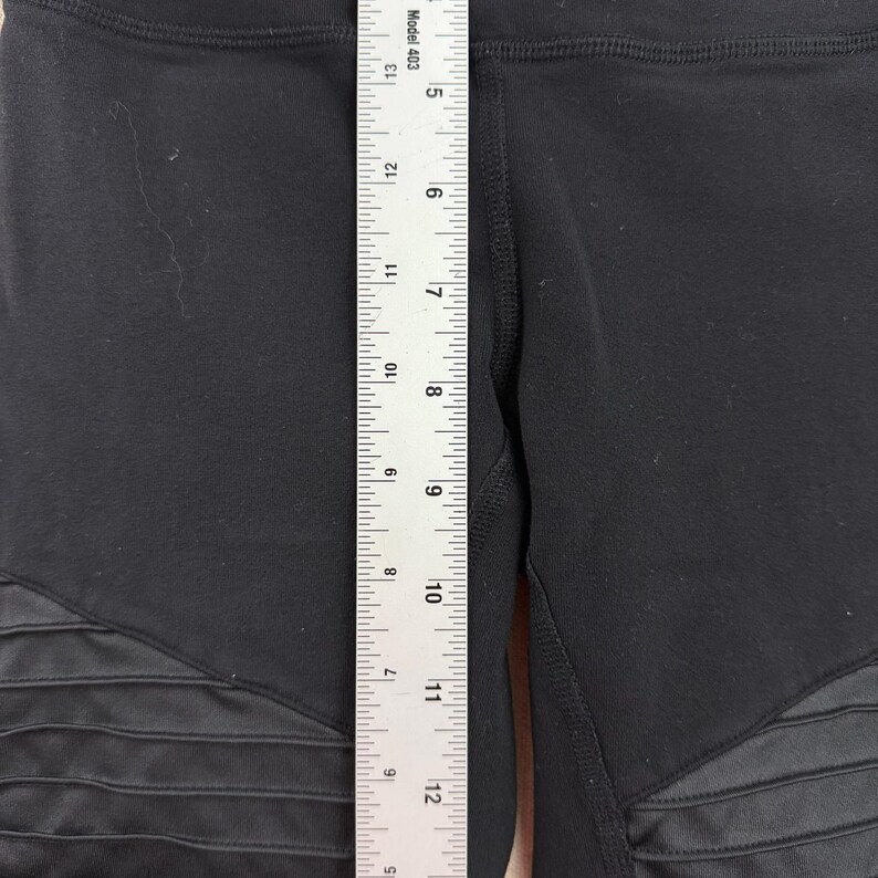 Alo Yoga Moto Leggings Womens XS Black High Waist Pintuck Mesh Panels image 6
