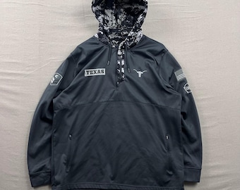 Colosseum Texas Longhorns Kapuzenpullover Herren XXL Grau Camo OHT Militär 1/4 Zip