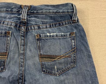 Ariat jeans met rechte pijpen heren 30 x 32 blauw medium wassing distressed katoen