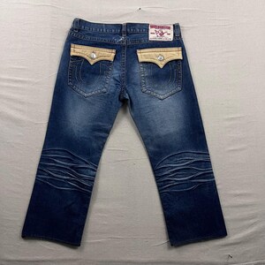 True Religion Billy Super T Jeans Mens 38 Blue Dark Wash Corduroy Flap Pockets image 3