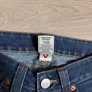 Y2K True Religion Julie Section Blue Wash Denim Jeans Womens Made in USA Size 28 image 6