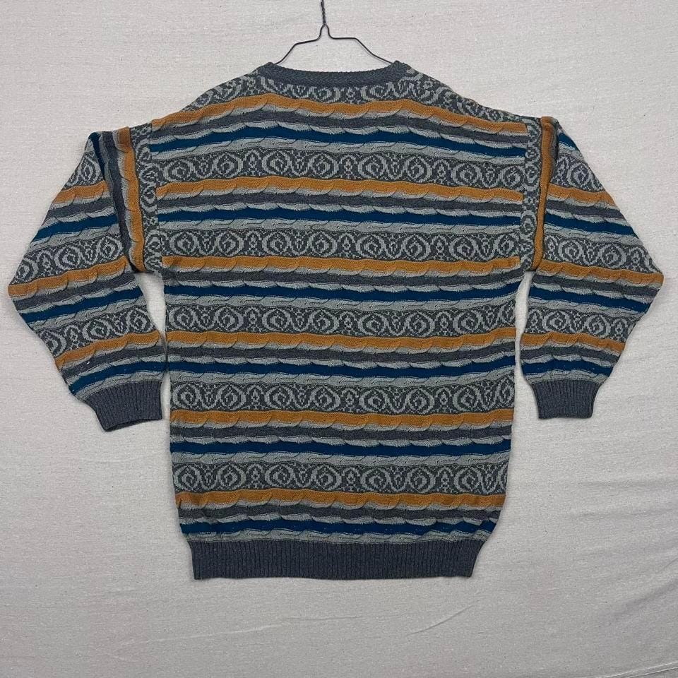 Vintage Pronto Uomo Firenze Saks Fifth Avenue 3D Knit Sweater Made 