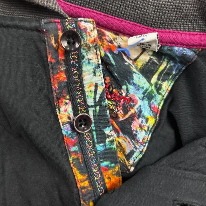 Robert Graham Poloshirt Herren XL Black Skull Rose Supima Baumwolle Classic Fit Bild 6