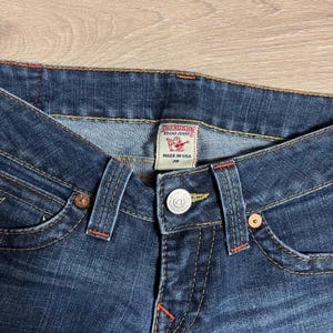 Y2K True Religion Julie Section Blue Wash Denim Jeans Womens Made in USA Size 28 image 5