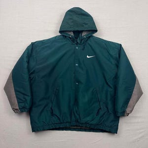 vintage nike forest green spellout windbreaker