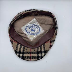 Burberry Charcoal Gray Wool Newsboy  Cap with Logo Burberry Newsboy Hat Cap Check Bennie Size Small 100% Wool  main image 4