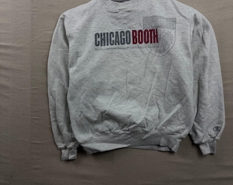 Bluza męska Champion, duża, szara, Chicago Booth School of Business, okrągły dekolt