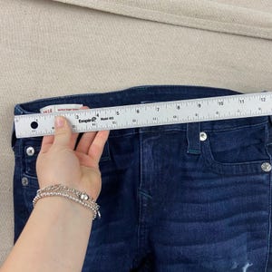 True Religion Halle Super Skinny Jeans Women 27 Dark Blue Flap Pocket Distressed image 5