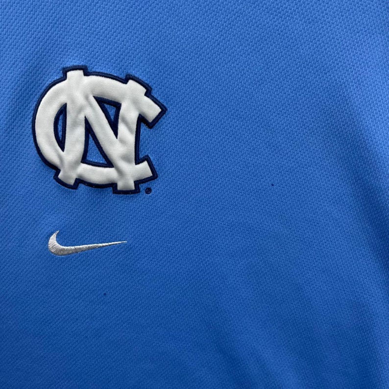 Vintage 90s Nike UNC Tar Heels Jersey Shirt Mens XL Blue White Argyle V-Neck image 7