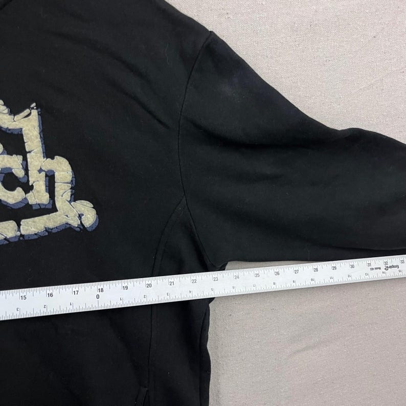 Von Dutch Hoodie Mens Large Black Skull Graphic Back Print Pullover Streetwear image 7