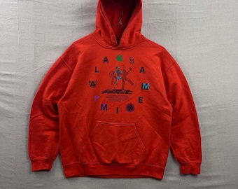 Tame Impala 2019 Summer Tour-hoodie medium oranje fleece met zeldzame grafische print
