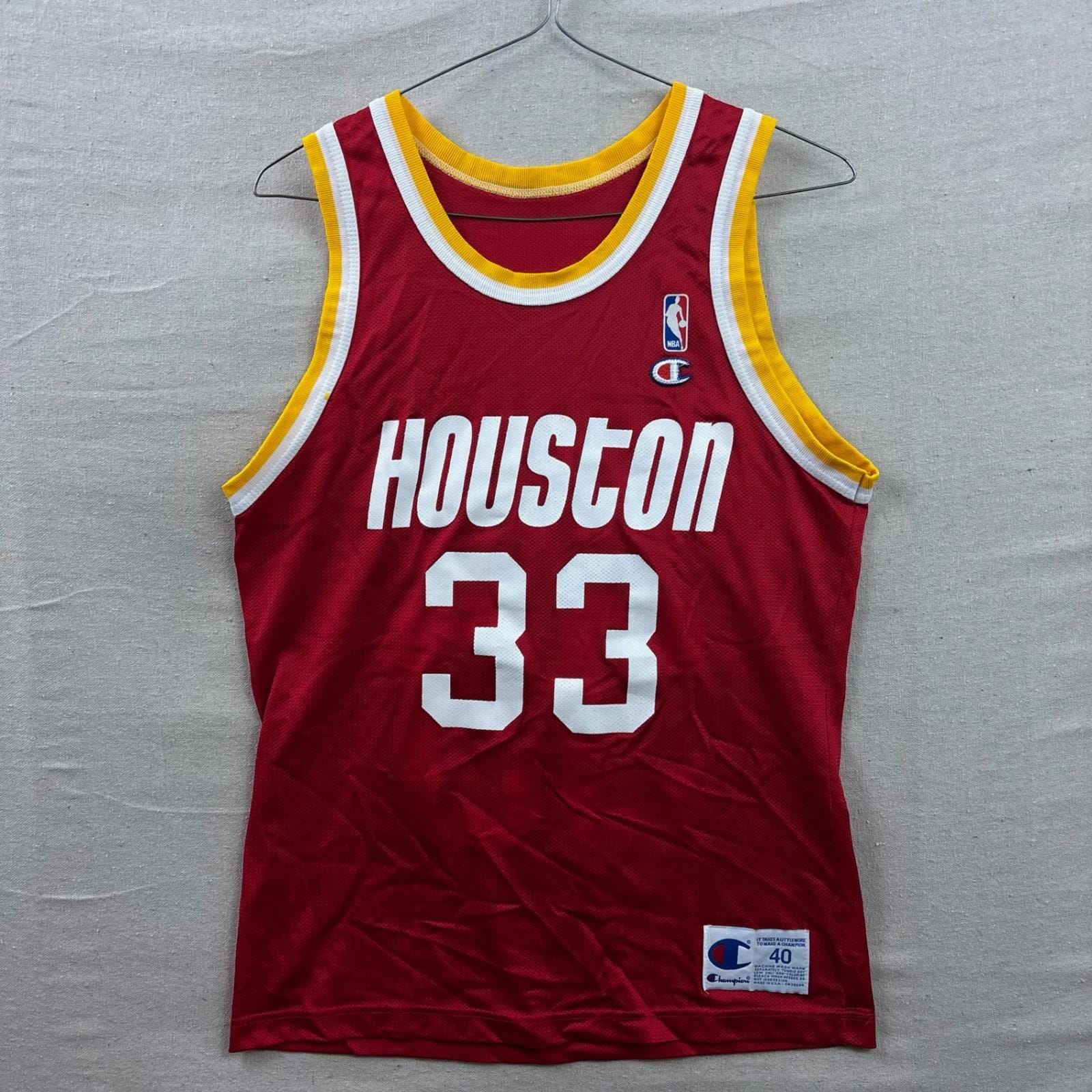 Champion Houston Rockets Jersey Mens 40 Red Otis Thorpe 33 Vintage