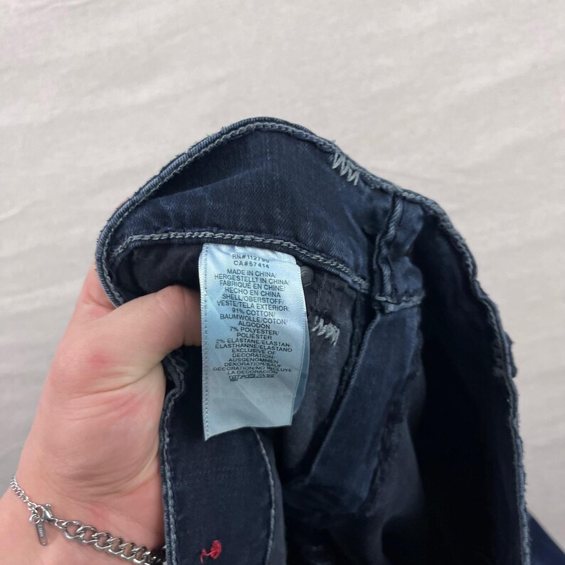 True Religion Ricky Relaxed Straight Jeans Mens 34 Dark Indigo Super T Stitch image 6