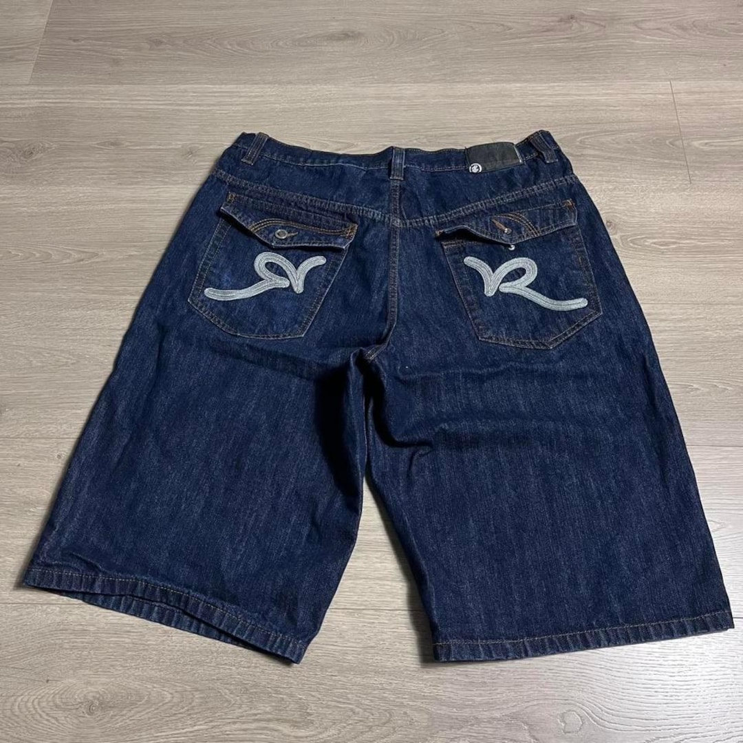 新品　ROCA WEAR ロカウエア　Y2K HIPHOP Y2K Rocawear Embroidered R Flap Pocket Dark Wash Baggy Denim Jean