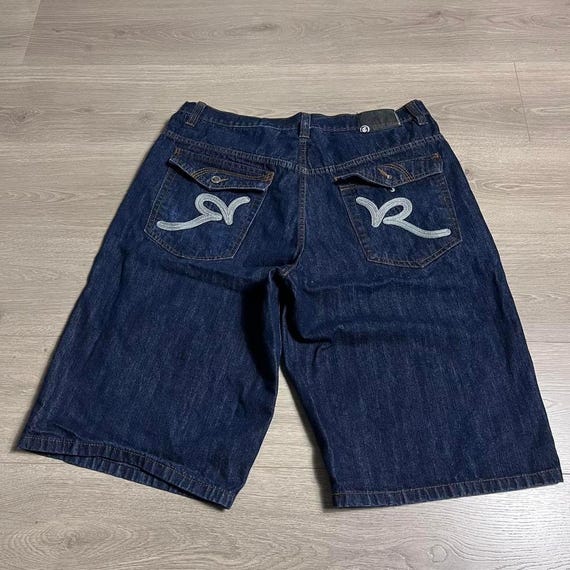 Y2K Rocawear Embroidered R Flap Pocket Dark Wash Baggy Denim Jean
