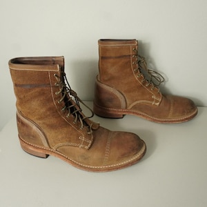 Timberland Boot Company Coulter Boots Mens 9 Brown Leather Suede Cap Toe USA Timberland Coulter Boots USA Made Brown/Tan 8 fits 9 GYW Red  main image 3