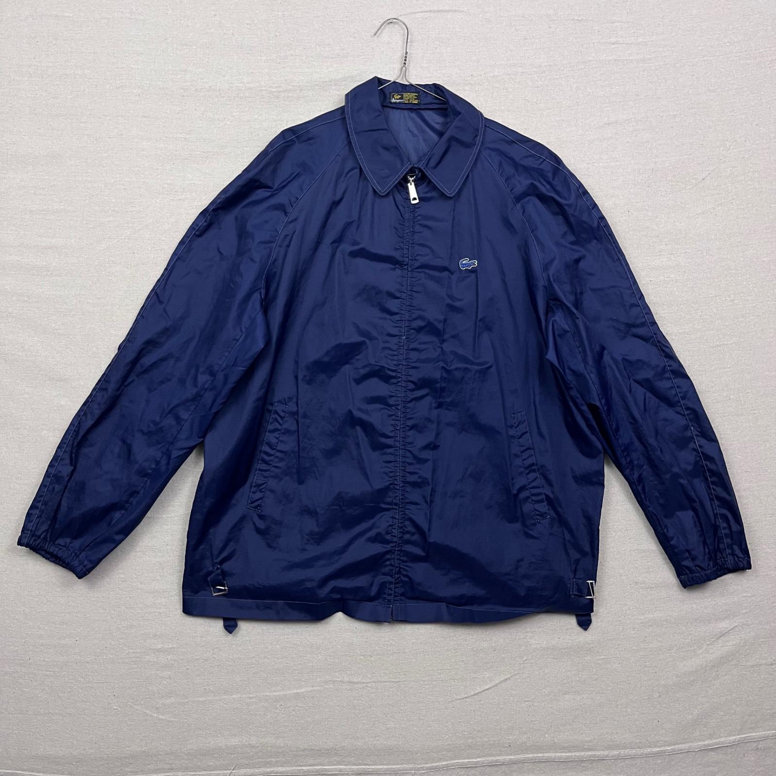 Vintage 80s Alligator Jacket Navy Blue Lightweight Zip up