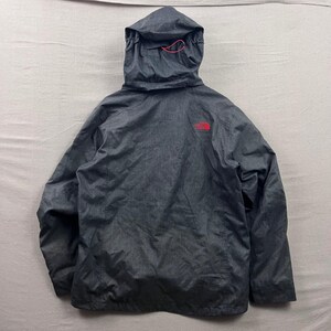 The North Face HyVent Ski Jacket Men Large Charcoal Grey Hooded Waterproof Shell image 3