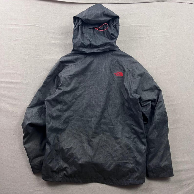 The North Face HyVent Ski Jacket Men Large Charcoal Grey Hooded Waterproof Shell image 3