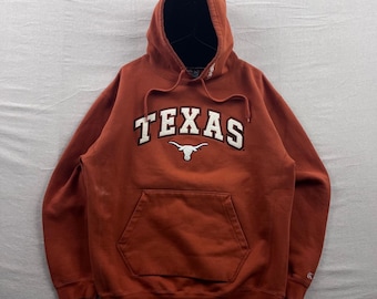 Sudadera con capucha Colosseum Texas Longhorns para hombre, talla 2XL, color naranja quemado, bordada.