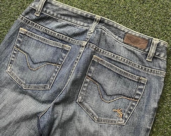 Harley Davidson Women's Flare Bootcut Washed Embroidered Denim Jeans
