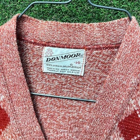 Vintage 60s Donmoor Virgin Orlon Acrylic Argyle Patterned