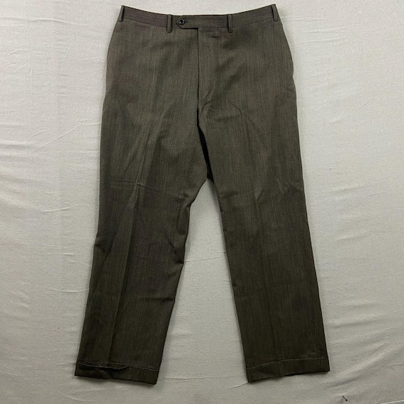 Canali, Canali Proposta Dress Trousers Mens 38 Brown 100% Pure Wool Made in Italy Cuffed