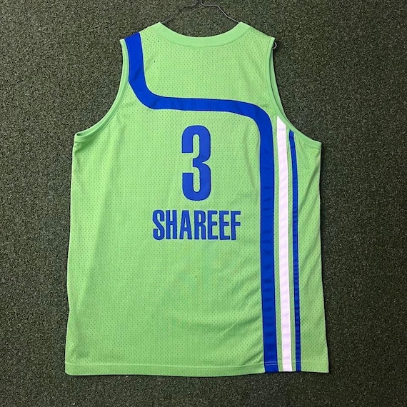 Vintage Atlanta Hawks NBA Shareef Abdur-raheem Neon Green